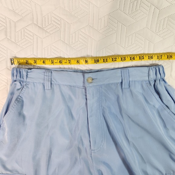 PJMark Shorts Cargo Mens  Vintage Baggy Y2K Blue 5 Pocket Long Length relaxed L - Picture 10 of 15